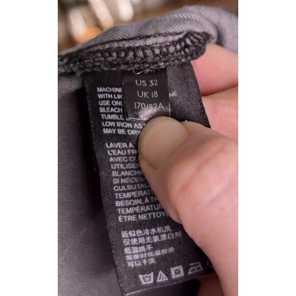 ANTHROPOLOGIE Pilcro Dark Gray / Black Denim Pants 32 Y2K Grunge Punk 90’s 80’s - Picture 11 of 14